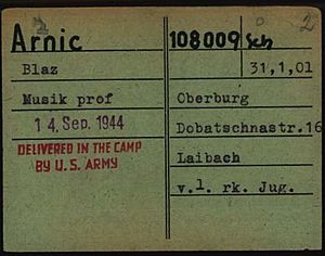 Blaž Arnič Dachau Arolsen Archives