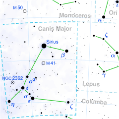 Canis Major constellation map