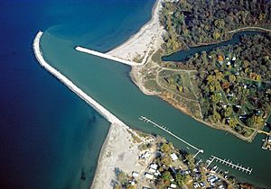 Cattaraugus Creek mouth Lake Erie