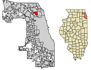 Location of Morton Grove in Cook County, Illinois.