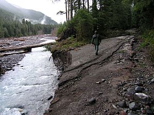 Damaged Park Road at Carbon