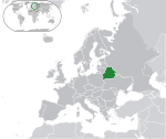 Map showing Belarus in Europe