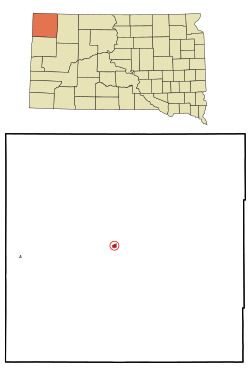 Location in Harding County and the state of South Dakota