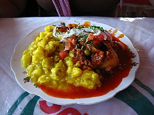 Maiz con chuño y aji de carne