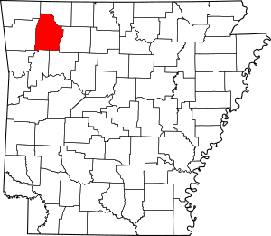 Map of Arkansas highlighting Madison County