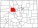 State map highlighting Eagle County