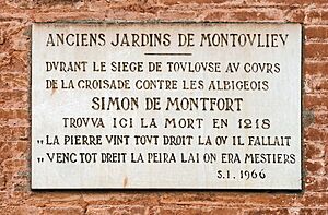 Toulouse - Plaque de Simon de Monfort