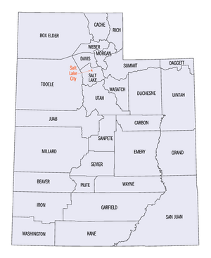 Utah counties map