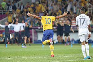 Zlatan Ibrahimović goal celebration Euro 2012 vs France