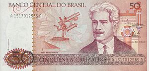 Brazilian 50 cruzados obverse