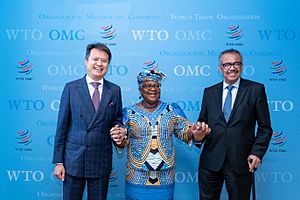 DG Okonjo-Iweala meets with Dr Tedros Adhanom Ghebreyesus and Daren Tang (53182928629)