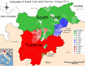 Language distribution in South Tyrol and Trentino