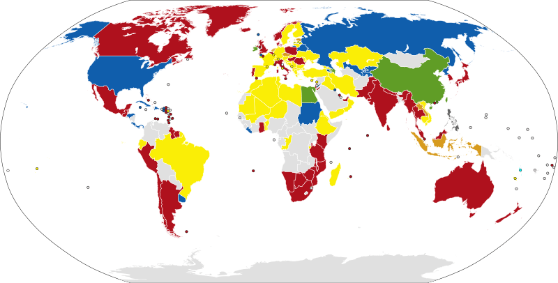 Map of colours of post boxes