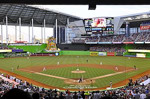 Marlins First Pitch at Marlins Park, April 4, 2012