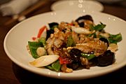 Stir-fried bigfin reef squid