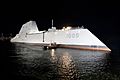 USS Zumwalt (DDG-1000) at night