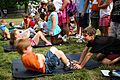 US Navy 090611-N-3271W-003 Local area children test their fitness skills during a Junior Seal Fitness