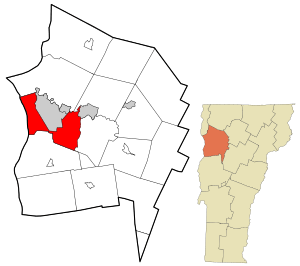 Location with Chittenden County and Vermont