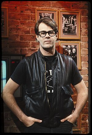 Dan Aykroyd on set of MTV Music Television NYC