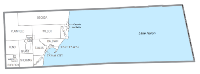 Iosco County, MI census map