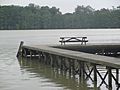 Picnic table on the dock, Lake Providence, LA IMG 7405