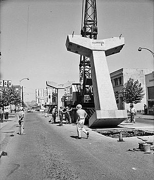 Seattle Monorail under construction - 1961