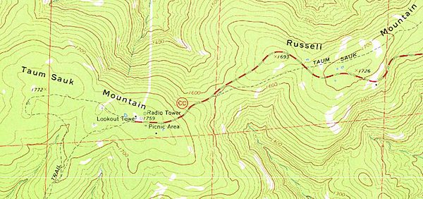 Taum Sauk Mountain topography