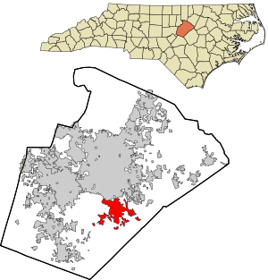 Location in Wake County and the state of North Carolina.