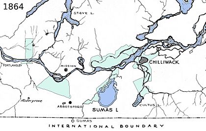 William McColl's May 1864 Map of Central Fraser Valley First Nation Reserves