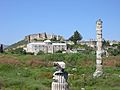 columns in field at the site of the temple today.