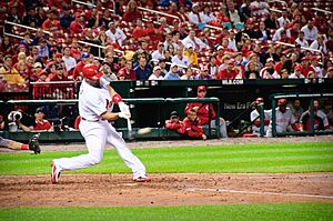 Albert Pujols bats in April 2010