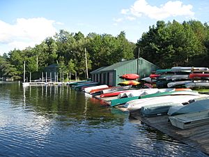 The lake and marina at Eagles Mere