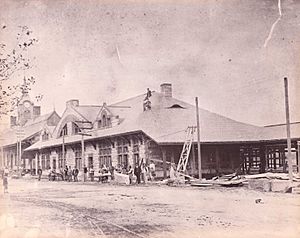 Framingham Railroad Station under construction