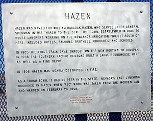 Hazen Highway Marker