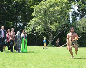 Helen Clark welcomed to Hoani Waititi Marae 2006-02-06