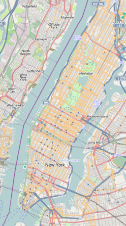 Location of Harlem Meer in Manhattan, New York City, New York, USA.