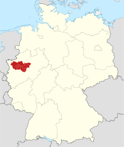 Map of the Ruhr metropolitan region within Germany