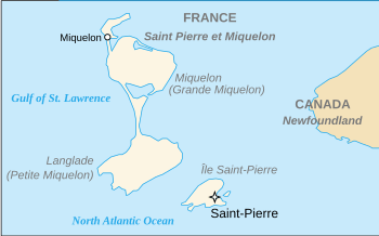 Location of Saint Pierre and Miquelon