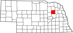 Map of Nebraska highlighting Madison County