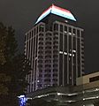 Monarch Place as seen from Steiger Park during night, Springfield, Massachusetts