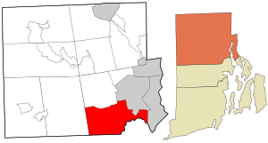 Location in Providence County and the state of Rhode Island.