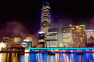 Rialto Towers at night