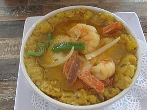 Shrimp mofongo from Rompeolas restaurant in Aguadilla, Puerto Rico