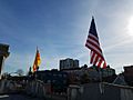 Vietnamese Yellow Flag are visible everywhere in Oakland Little Saigon