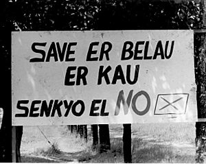 Vote No sign, Micronesian constitutional referendum in Palau