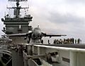 A-6E Intruder preps for launch aboard CVN-65