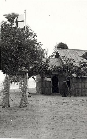 Church on Boigu beach (undated)