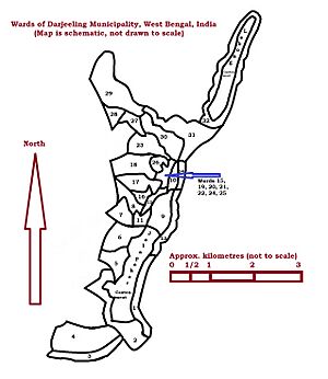 Darjeeling Municipality Wards Schematic Map
