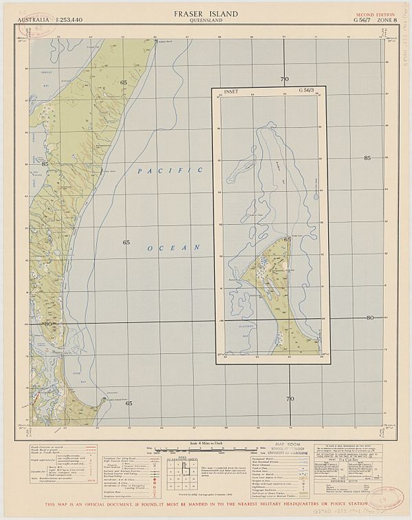 Fraser Island Topo Map 1942