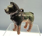 Green glazed pottery dog Eastern Han 25CE 220CE